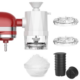 Cofun Shaved Ice Attachment for KitchenAid Stand Mixer, Snow Cone Machine for KitchenAid Make Fluffy & Light Shave Ice for Stand Mixers, 8 Molds, 2 Blades