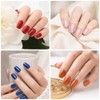 128Pcs de Tiras de Uñas de Color Sólido Pegatinas Autoadhesiva