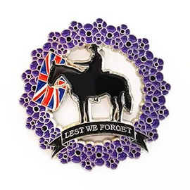 Purple Poppy Badge Pins Animal Dog Horse Pet Lest We Forget Remembrance Day Brooch Union Jack Flag