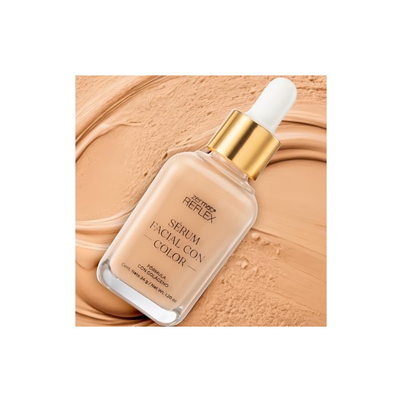 Serúm Facial con Color y Colágeno, Color Nuez Fórmula con