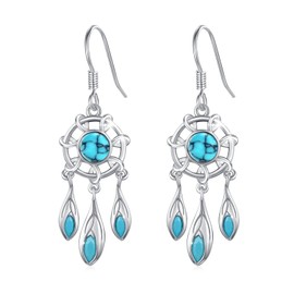 Turquoise Earrings 925 Sterling Silver Turquoise