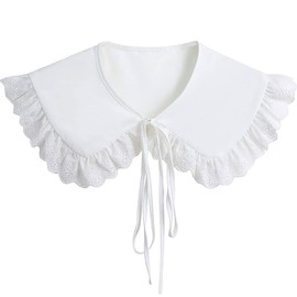 Elegtiskas Women’s Dechable False Collar Neck Ruff Mini Lace Cape Dickey Collar