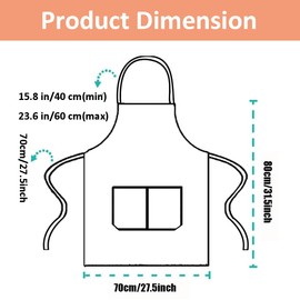 HGKOL Kitchen Apron Unisex Adjustable Bib Apron Chef Aprons with 2 Pockets Women Men Apron Cooking Kitchen Chef Aprons for Home Kitchen, Restaurant, Coffee house, BBQ - Black