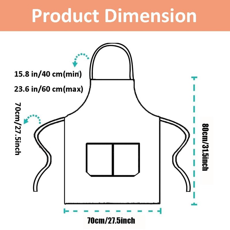 HGKOL Kitchen Apron Unisex Adjustable Bib Apron Chef Aprons with