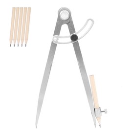 Professional Compass for Woodworking, 8 Inch Compass with Wings and Pencil Holder, Large Compass for Geometry, Compass Drawing Tool, Pencil Compass for Carpenters, Drawing Compass