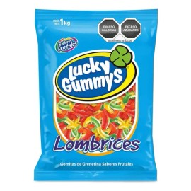 Gomitas Lucky Gummys Lombrices Sabor Frutal 1kg