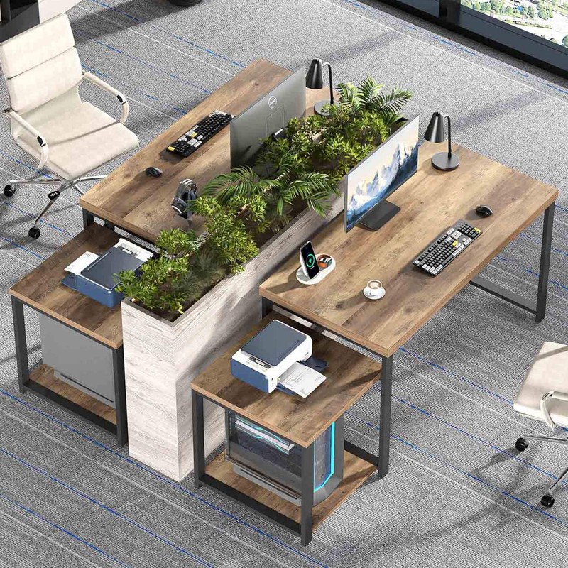 63 Inch Large Computer Desk with Printer Space & PC