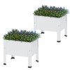 aboxoo Mini Planter Raised Garden Bed with Legs Outdoor Metal