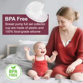 2pcs Collector Set Compatible with Momcozy M5 Breast Pump, Replacement Pump Parts Accessories Compatible for M5 Momcozy