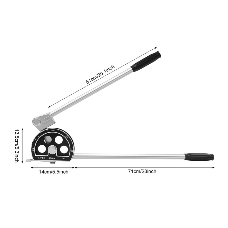 HAPPCUCOE 3/4'' 19mm Manual Tube Pipe Bender 180°Plumbing Tools Bending