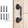 CCJH 24cm Sliding Barn Door Handle, Pull Black Heavy Duty