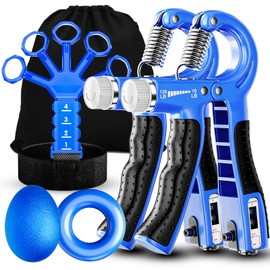 Acotant Grip Strength Trainer(5 Pack) with Finger Exerciser, Hand Grip Strengthener, Finger Stretcher,Grip Ring & Stress Relief Ball for Muscle Building and Injury Recover with Carry Bag