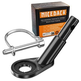 NICEDACK Bicycle Trailer Coupling, 12 mm Bicycle Tow Bar, Dog Trailer Adapter for Bicycle, Children's Trailer Bicycle Couplings, Bicycle Trailer Adapter, Bicycle Trailer Couplings, Black