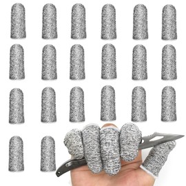20Pcs Finger Cots Cut Resistant Protector, Cut Resistant Finger Protectors Reusable Finger Cover Anti-Cut Finger Sleeve, Non Slip Thumb Protector for Work Kitchen Garden Sculpture Grinding