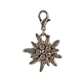 Alps whisper costume pendant rhinestones Edelweiß small antiqued silver colors AAH07700095