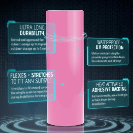 Solutions Gloss Pink Glossy Vinyl Wrap Film Decal Bubble Free Air Release - 48" x 60" In