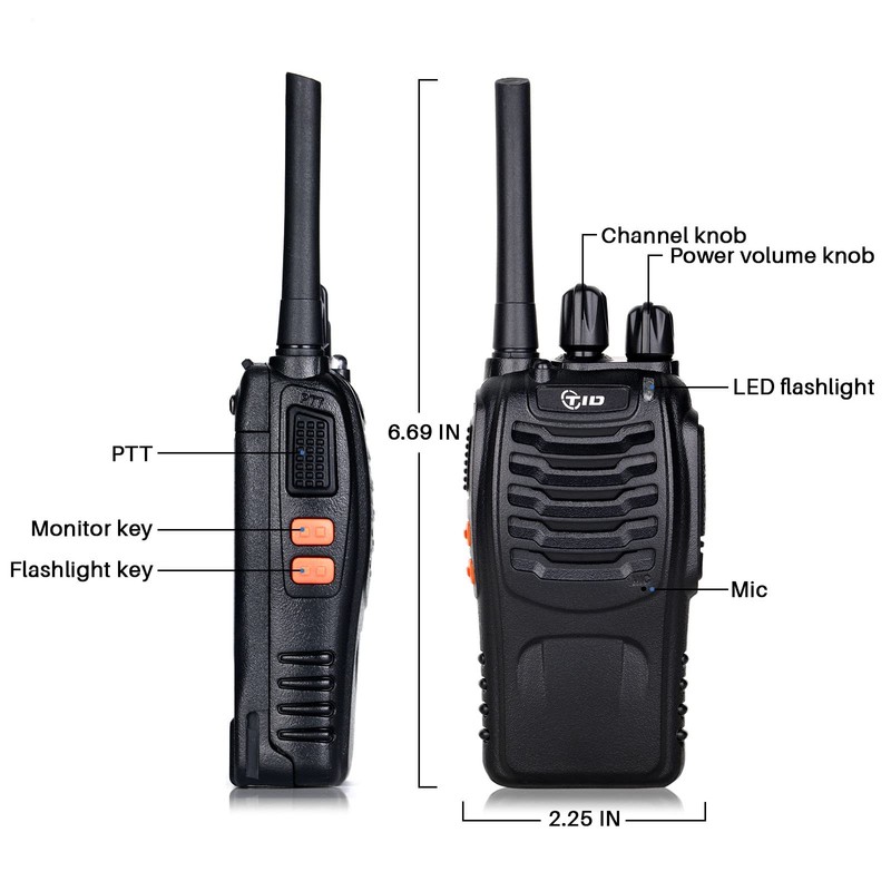 TIDRADIO TD-V2 Walkie Talkies for Adults Long Range, Frequency Copy,