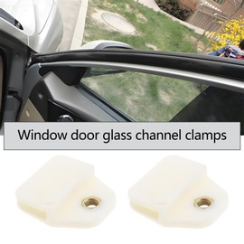 OTOTEC 2pcs Window Door Glass Channel Sash Clips Door 43.0 x 40.2 x 11.4mm Window Drop Glass Runner Clip Reg for Car Truck Plastic White