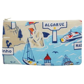 Limol 100% Cotton Portuguese Cities Organizer Pouch with Zipper