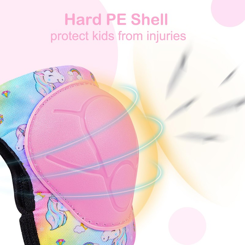 Unicorn Castle Knee and Elbow Pads Wrist Guards Set for