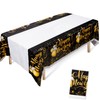 MiniRed Happy New Year Plastic Table Cloth for Parties, Plastic
