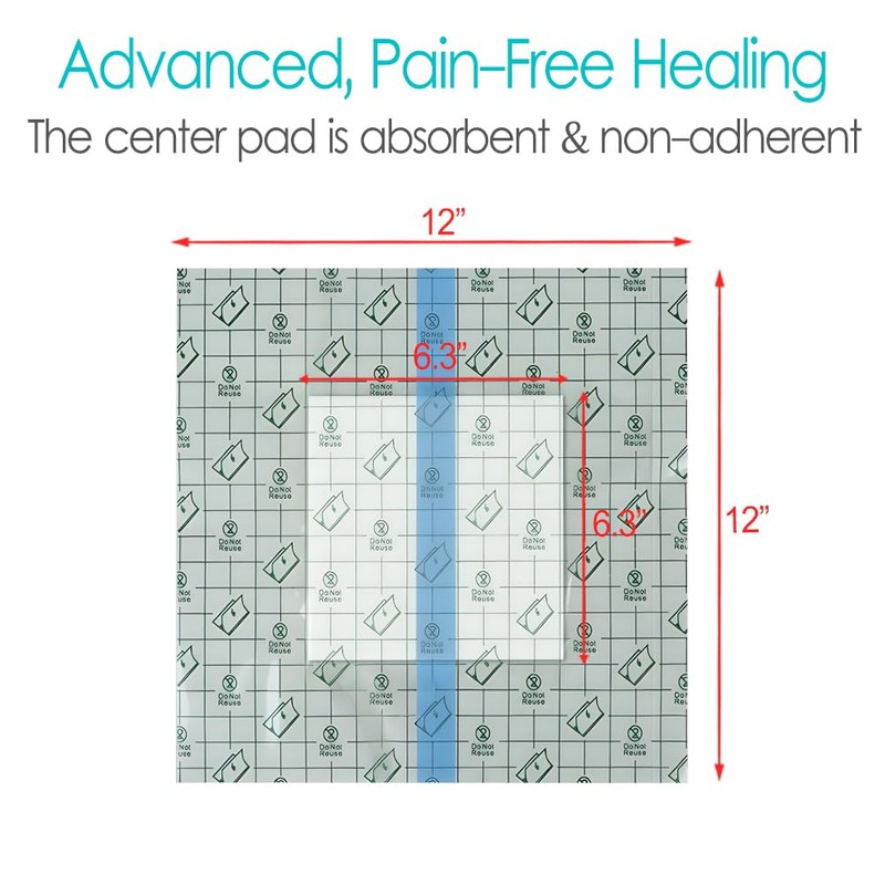 12"x12" Waterproof Shower Cover Incision Bandages for Large Wound with
