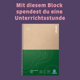 share College Pad A4 Squared - Writing Pad Donates a Lesson for a School Child - Blue Angel Certified Pad Made from 100% Recycled Paper - 80 g/m²