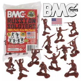 BMC Marx Recast Russian Plastic Army Men 36pc WW2 Soldier Figures - Made in USA