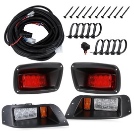 Lochnchn LED Headlight Tail Light Kit Compatible with EZGO TXT 1996-2013 Gas and Electric Golf Carts, Street Legal 12V Head light Taillight Kits