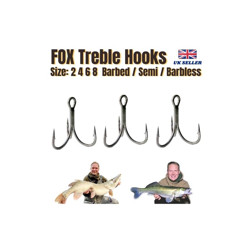 FOX PREDATOR Treble Hooks for Pike Deadbaiting and Lure -