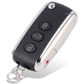 Keyecu Flip Remote Key Shell Case Fob 3+1 Button for Bentley Continental GT GTC Mulsanne 2004-2016 P/N: KR55WK45032 ((Empty Key Shell ONLY))