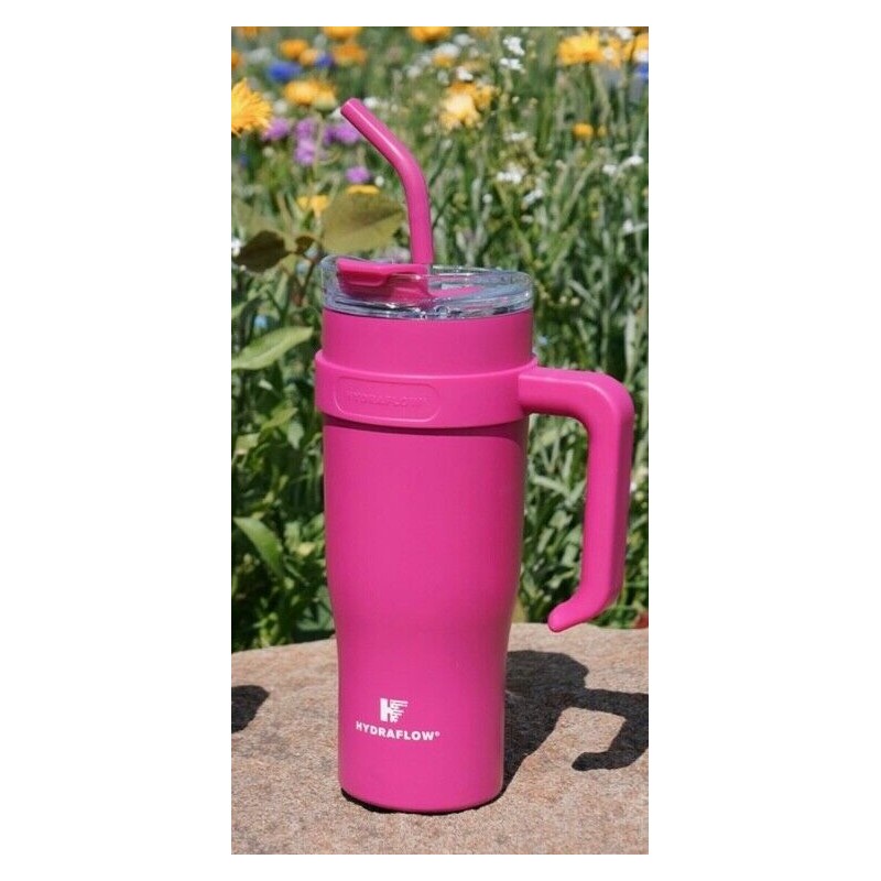 hydraflow capri 40 oz tumbler with handle and straw