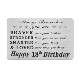 18th Birthday Wallet Card, 18 Year Old Birthday Gifts for Her Him, Funny Birthday Engraved Greeting Card Presents