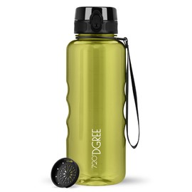 720°DGREE Water Bottle 1.5l “uberBottle“ crystalClear +Sieve - BPA-Free, Leakproof, Reusable Drinking Bottle - XL Sports Bottle for all Day Hydration, Gym, Fitness, Office, University, Hiking, Travel