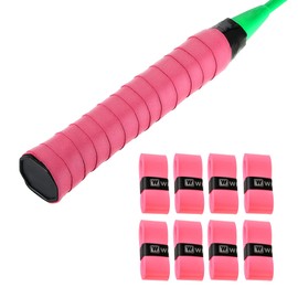 8pcs Tennis Racket Grip Tape Outdoor Tape Handle Antiskid Badminton Accessories Racquet Band Grips Protector (Pink)