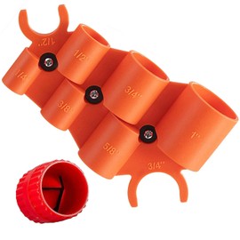 1/4'' - 1'' Depth Gauge and Pipe Deburring Tool Kit, 1/8'' to 1-5/8'' Inner Outer Reamer Pipe Tubing Chamfer Tool for PVC/PPR/Brass/CPVC/PE-RT/Aluminum