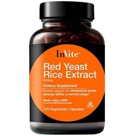 Invite Health Red Yeast Rice, Herbal support for cholesterol levels already within a normal range, 120 vegetarian capsules (Pack of 2)