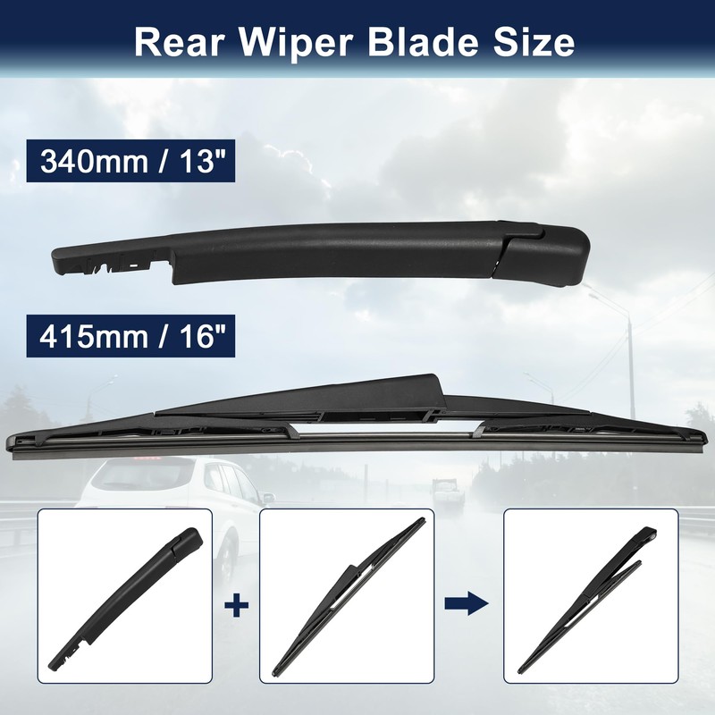 X AUTOHAUX Rear Windshield Wiper Blade Arm Set for Ford