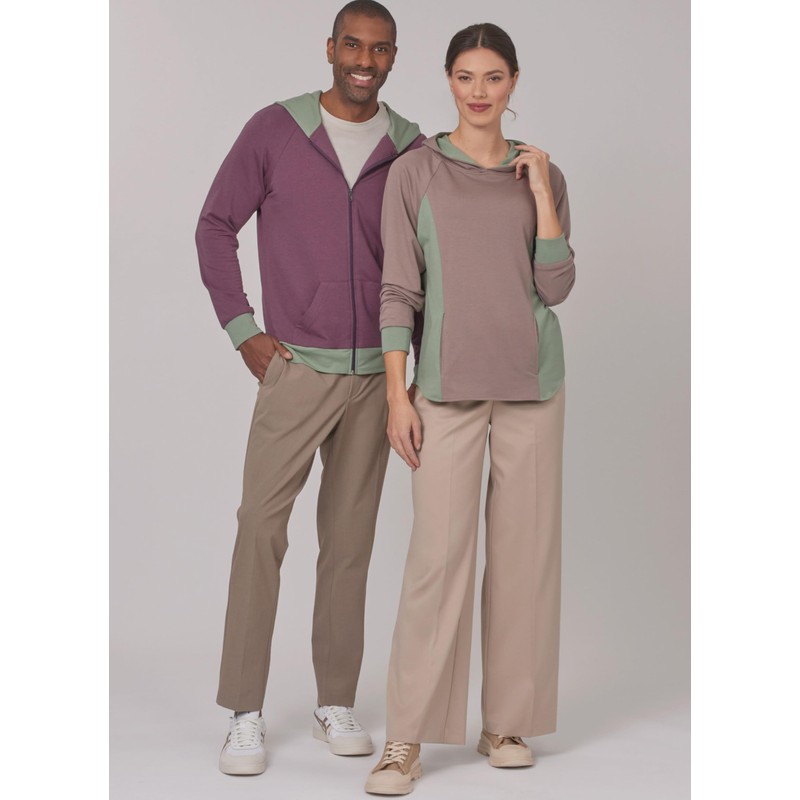 New Look UN6806A Unisex Fitted Hoodies Sewing Pattern Packet, Design