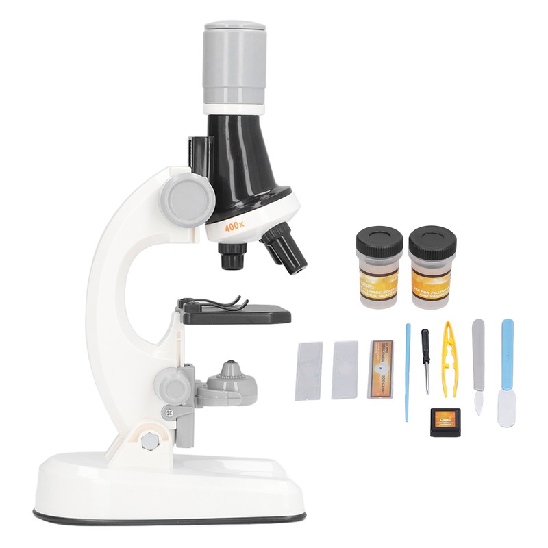 Kids Microscope Kit LED 1200X Microscope with Specimen Slides Science