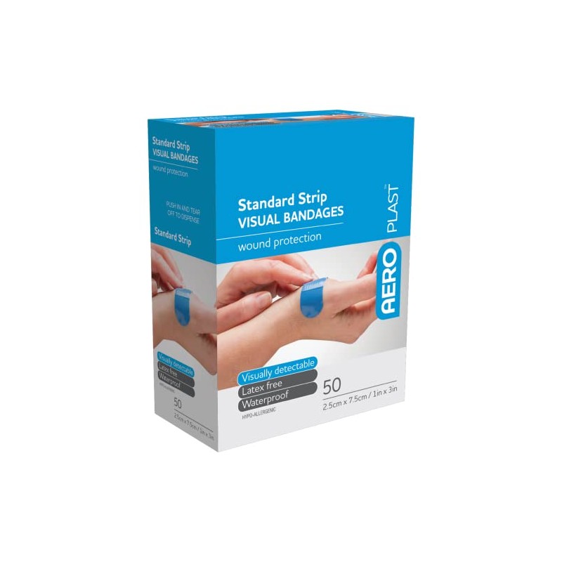 AeroPlast Premium Visual Bandages Extra Wide Plasters, Box of 50
