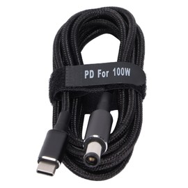 Annadue USB C Typ-C auf DC 7,4 X 5,0 Mm Laptop-Schnellladekabel, 100 W (20 V/5 A) PD-Netzladegerät, Geflochtenes Verlängerungskabel, für Dell Inspiron N3010, 15 3521 3537 3531 Usw.(2 Meter)