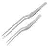KICHOUSE Stainless Steel Tweezers Angled Tip Tweezer Tongs Fish Bone