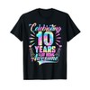 Celebrating 10 Year Of Being Awesome With Tie-dye Graphic T-Shirt