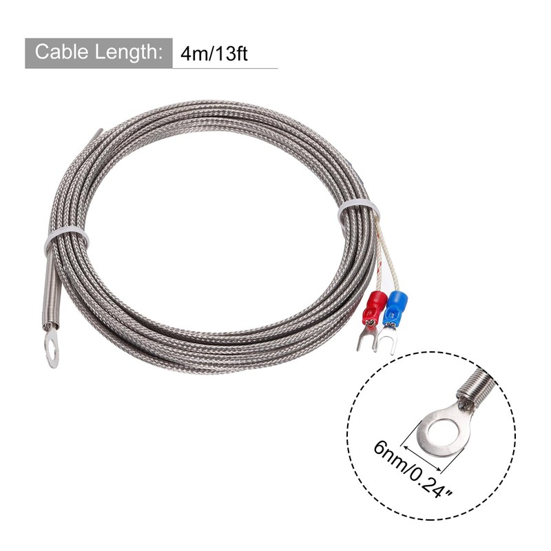 sourcing map K Type Thermocouple Temperature Sensor PT100 6mm Ring