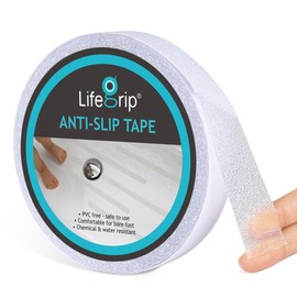 LifeGrip Anti Slip Transparent Anti Slip Tape, 1 inch by 38 feet, Non-Slip Traction Grip Tape to Tubs, Boats, Stairs, Clear, Soft, Comfortable for Bare feet (1" X 38')