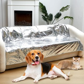 Kigley Pet Couch Deterrent Mat to Keep Dogs Off Furniture 72 x 56.3 x 0.04 in Non Electric Pet Repellent Mat Cats Dogs Couch Sofa Cover(Khaki)