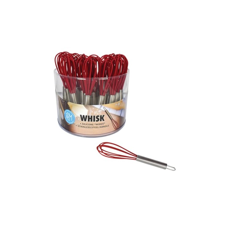 CybrTrayd Silicone 5.75" Whisk, Red