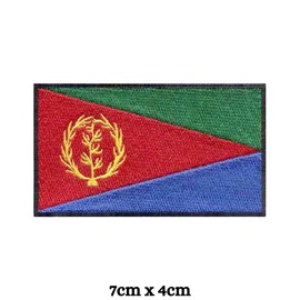 Bebuz Eritrea Flag Patch Embroidered Iron On Sew On Patch Applique Fabric Repair Patches Tactical Military Patches - Emblem