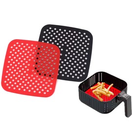 CulinaryNest Silicone Liners for Air Fryer – 7.5" Square Reusable Non-Stick Mats (Set of 2), Perfect for 3-5 Qt Air Fryers, Heat-Resistant, Easy to Clean, BPA-Free